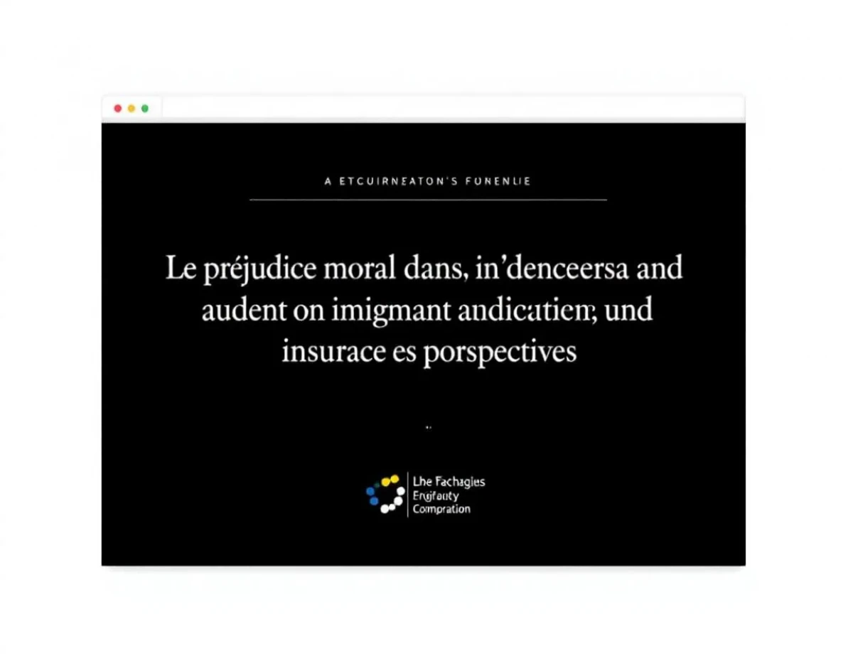 Le préjudice moral dans l'indemnisation par l'assurance automobile : enjeux juridiques et perspectives